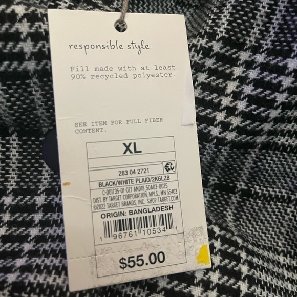 A New Day Plaid Button Down Puffer Coat - Picture 5 of 5